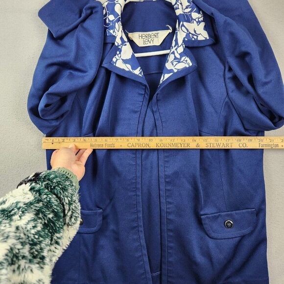 Vintage Women's Herbert Levy Blue Open Blazer Size L - Picture 3 of 7